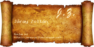 Járay Zoltán névjegykártya